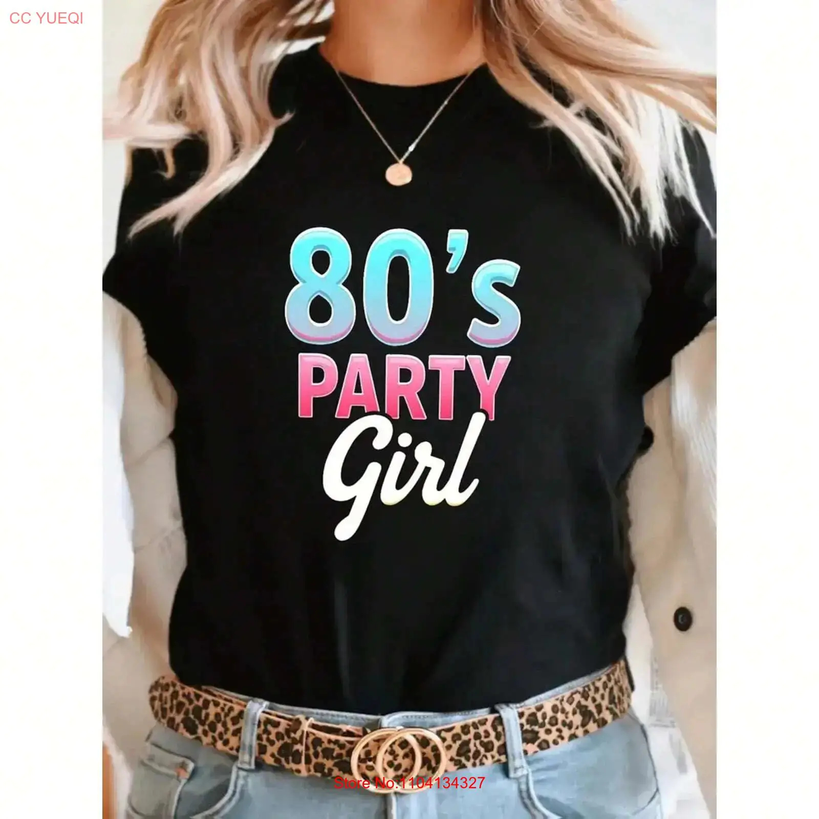 Vintage Fashion Patterns - 여성 80년대 소녀 파티 패턴 티셔츠