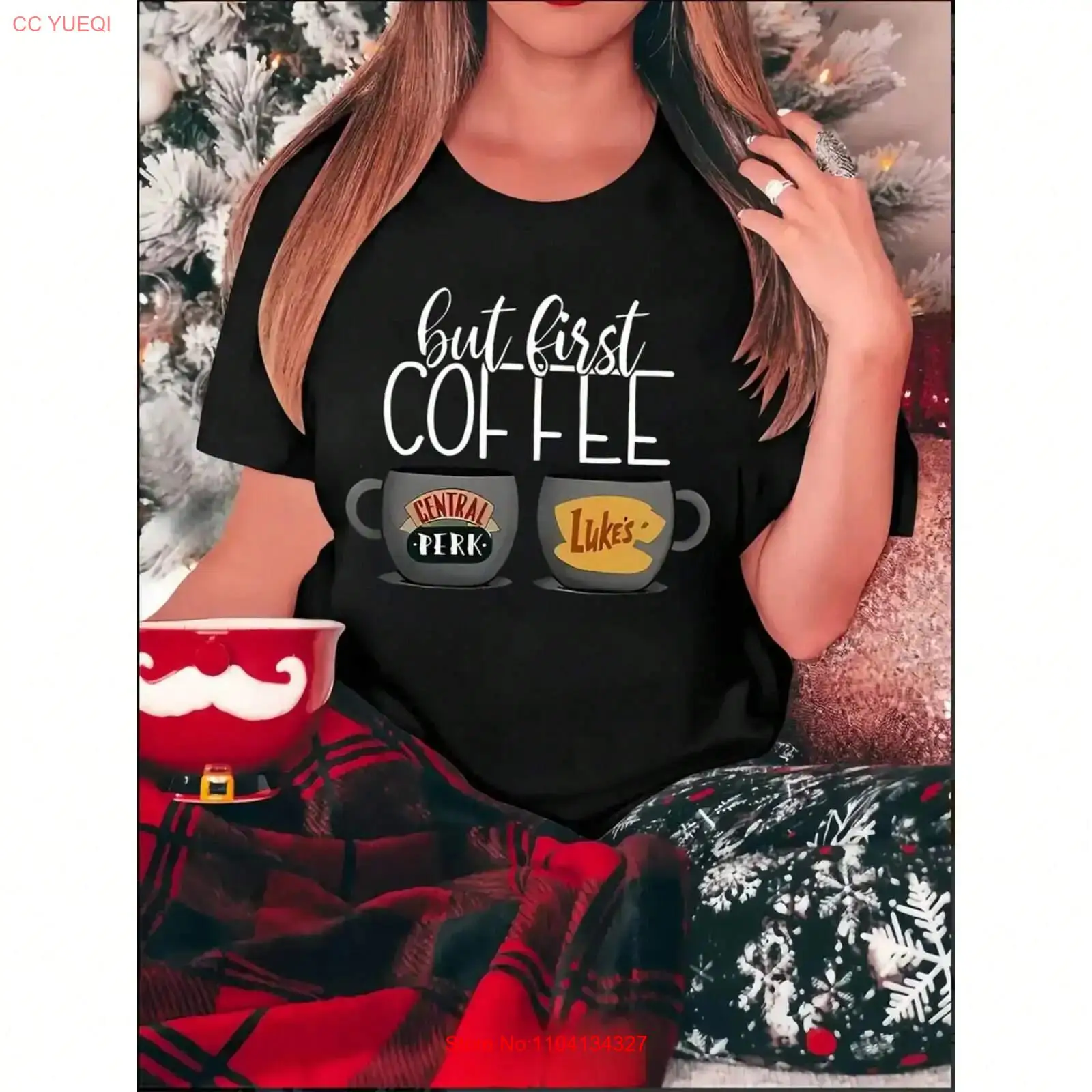 Vintage Fashion Patterns - 창의적인 커피잔 문자 패턴 프린트 여성용