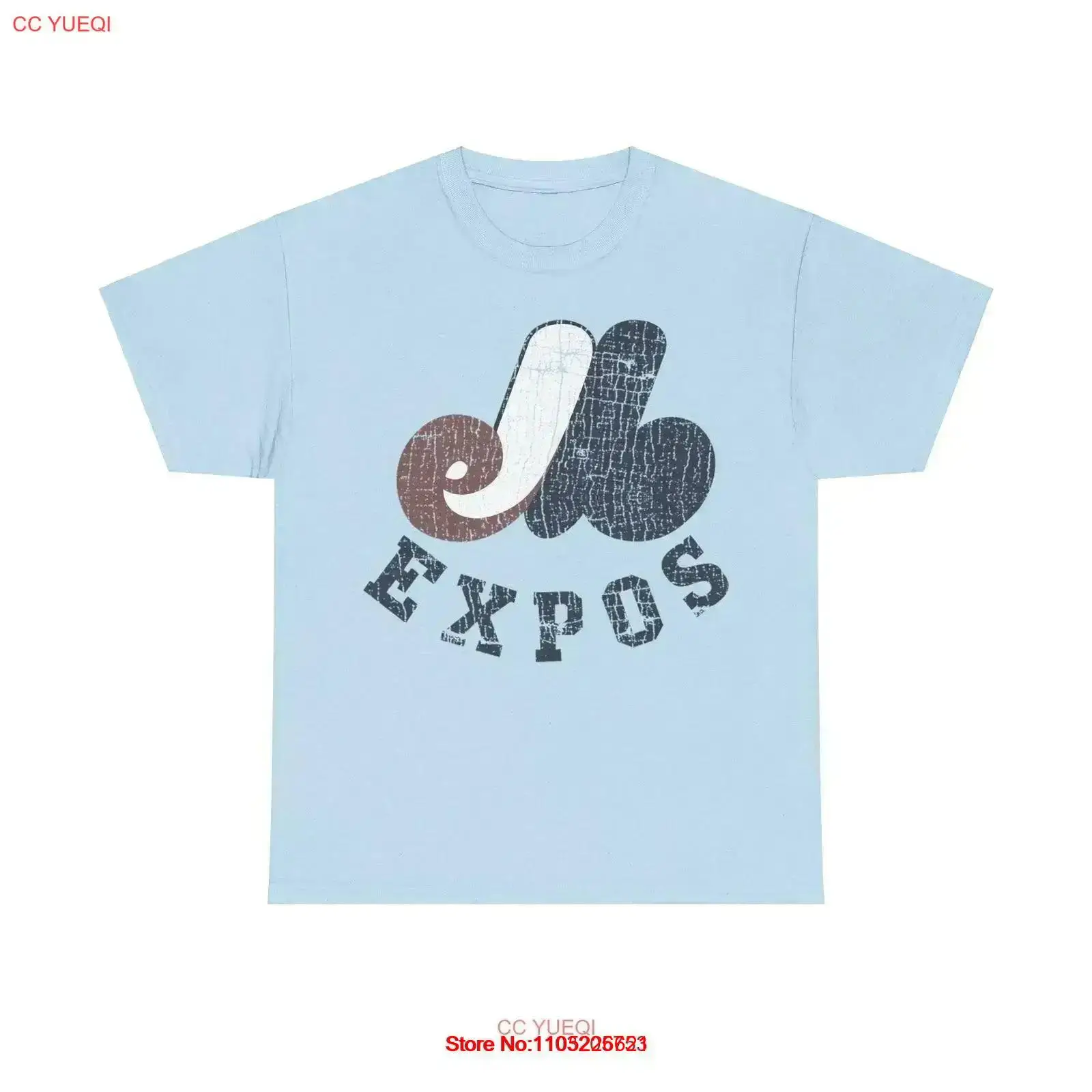 Vintage Fashion Logo - 몬트리올 엑스포스 디스트레스드 로고 야구 티셔츠