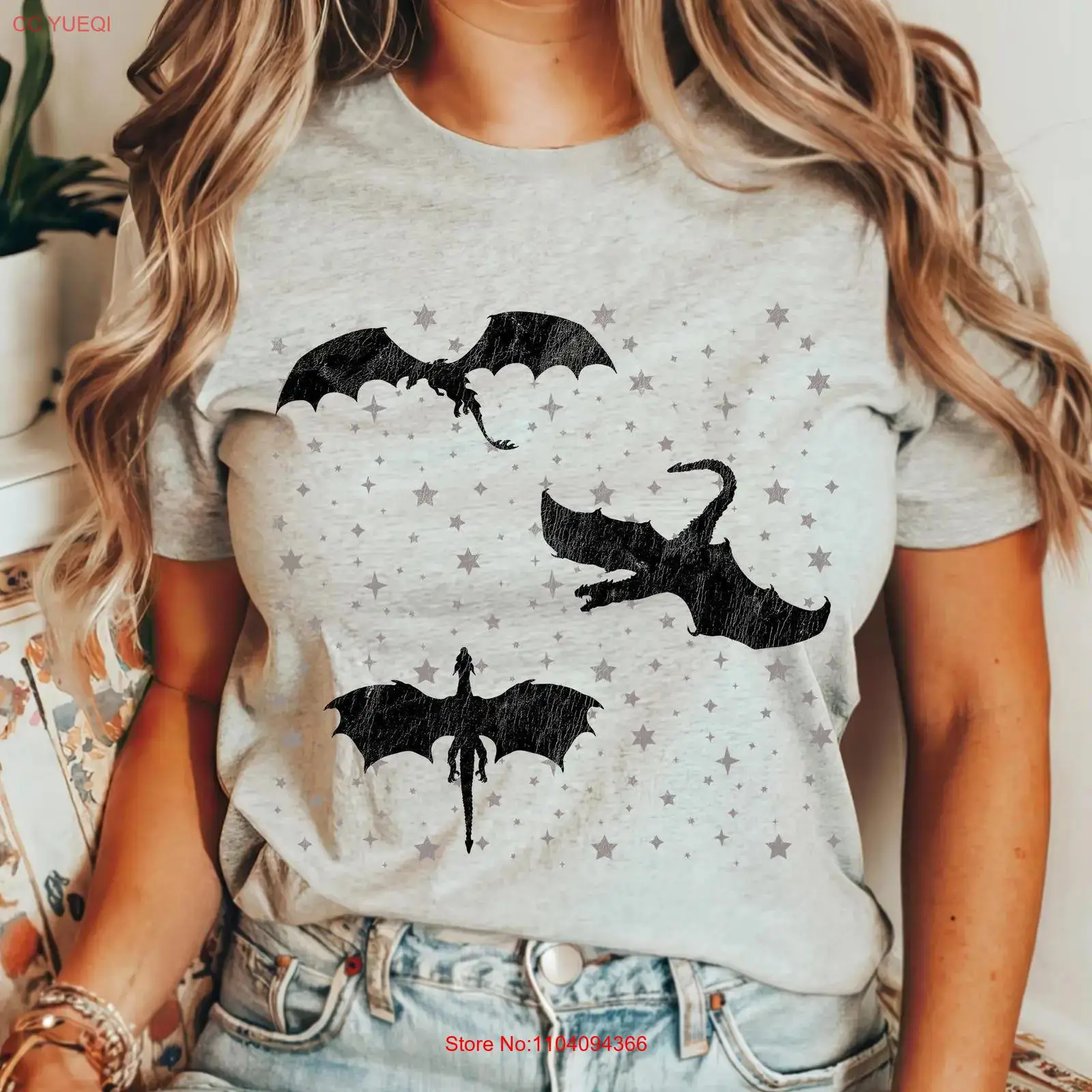 Vintage Fashion Books - Dark Academia Flying Dragons T 셔츠