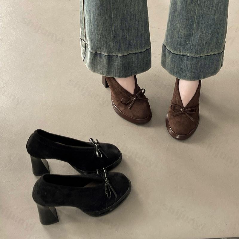 여성용 하이힐 2025 봄 가을 신상 빈티지 패션 리본 - Vintage Fashion Luxury 리뷰 및 가격