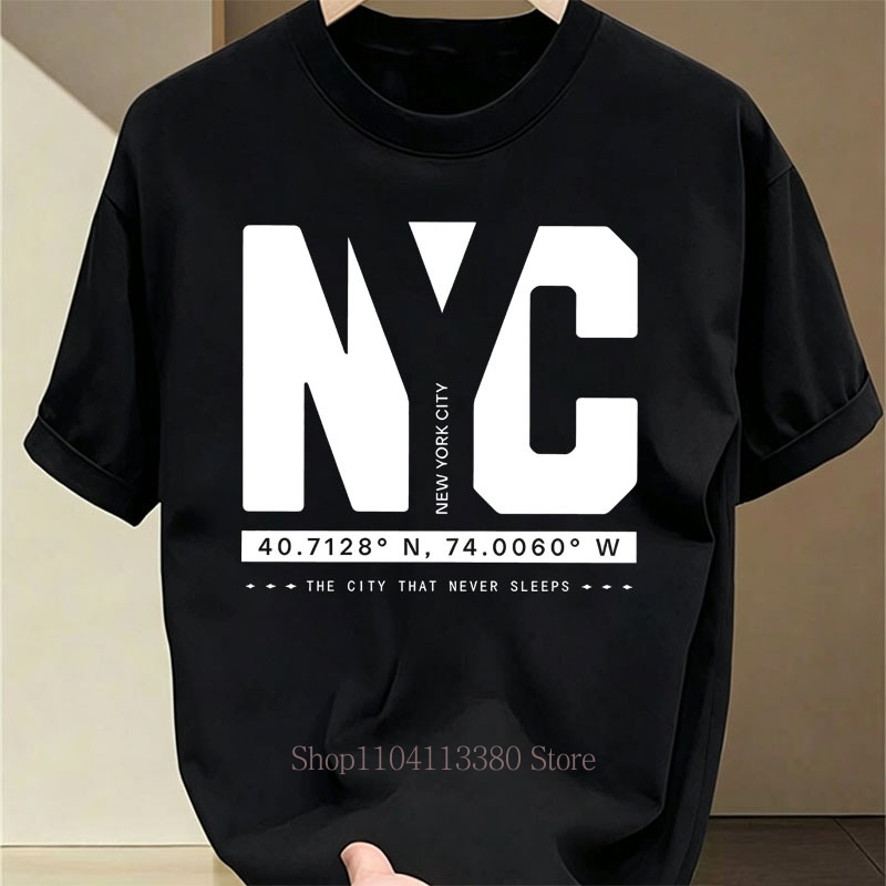 Nyc 그래픽 프린트 티셔츠 남성용 여름 캐주얼 패션  - Vintage Fashion Nyc 리뷰 및 가격