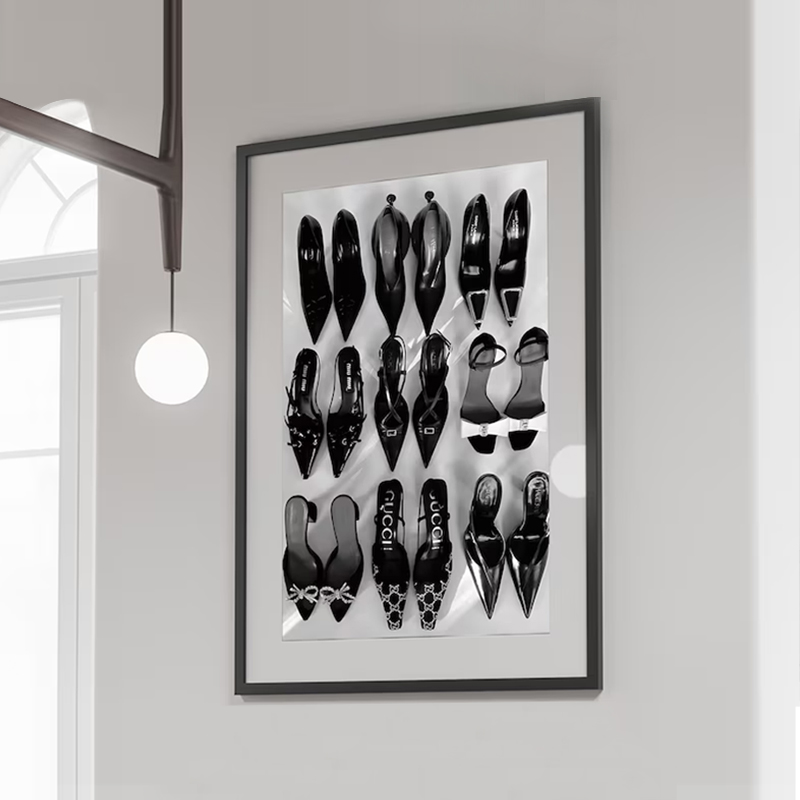 블랙 화이트 럭셔리 하이힐 아트 포스터 Y2K 미니멀리 - Vintage Vogue Fashion Poster 리뷰 및 가격