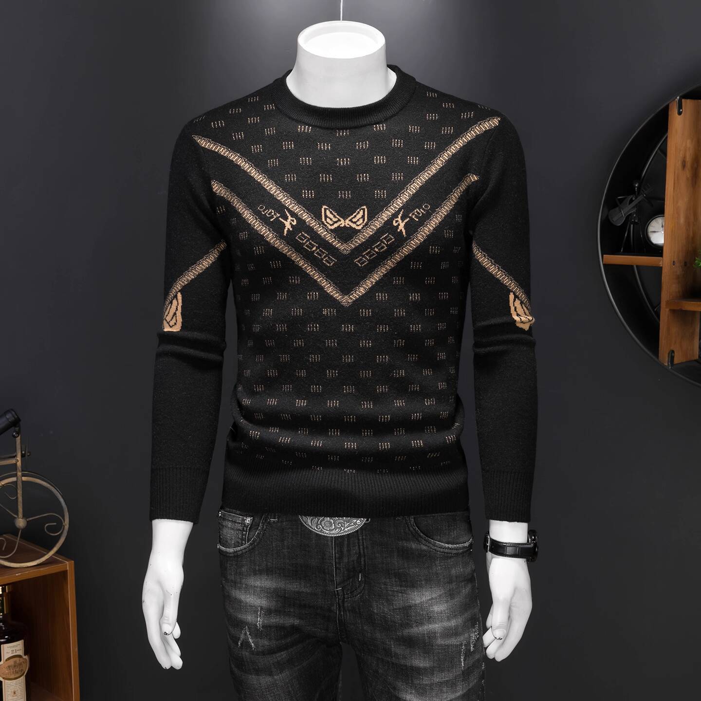 빈티지 패션 스웨터 남성 겨울 남성용 자카드 스웨터 울 - Vintage Fashion Outfits Men 리뷰 및 가격
