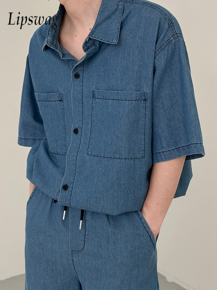 스트릿웨어 빈티지 남성 데님 투피스 수트 봄 여름 캐주 - Vintage Fashion Outfits Men 리뷰 및 가격