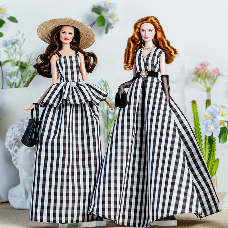 32cm 슈퍼 모델 인형 복장 유럽 패션 빈티지 흑백  - Vintage Fashion Toys 리뷰 및 가격