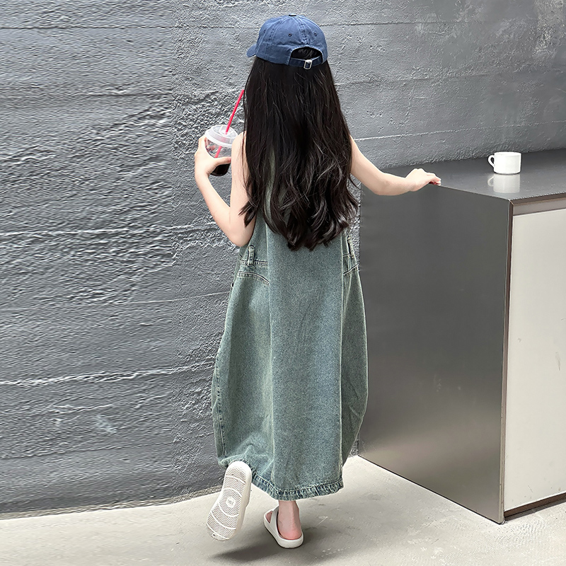 빈티지 블루 어린이 소녀 고품질 민소매 데님 드레스 s - Vintage Fashion Luxury 리뷰 및 가격