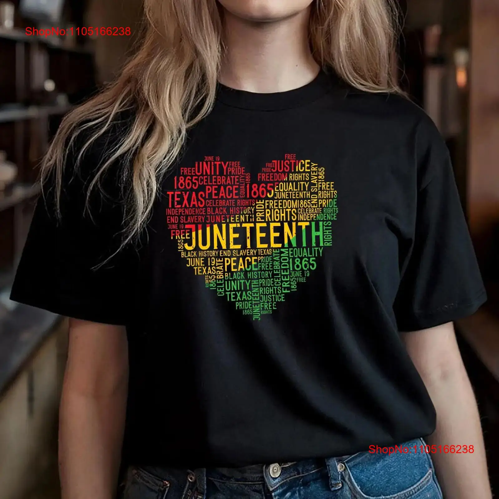 Juneteenth 하트 티셔츠 블랙 히스토리 아프로  - Vintage Fashion History 리뷰 및 가격